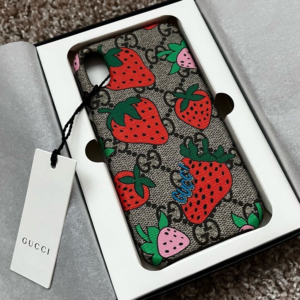 Gucci Red and Tan Designer Phone Case